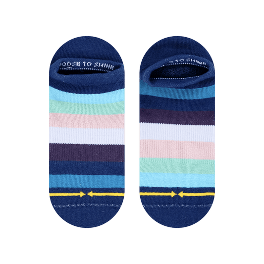 Cotton Candy Stripes Organic Cotton No Show Socks