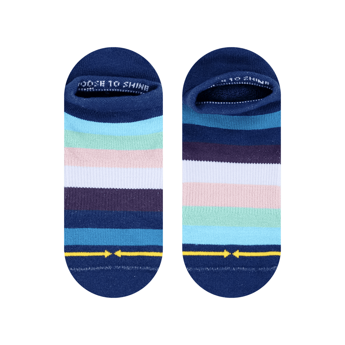 Sunset Stripes Organic Cotton No Show Socks 3-Pack