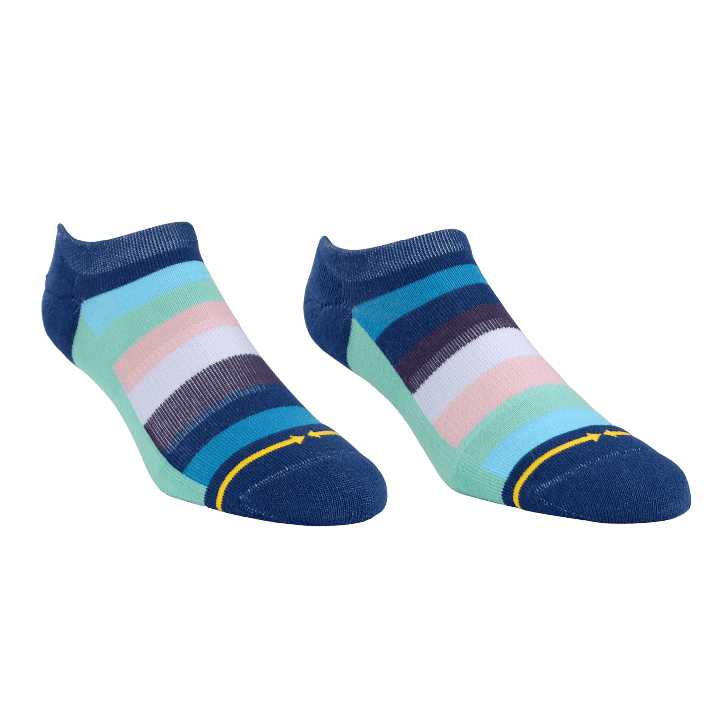Cotton Candy Stripes Organic Cotton No Show Socks
