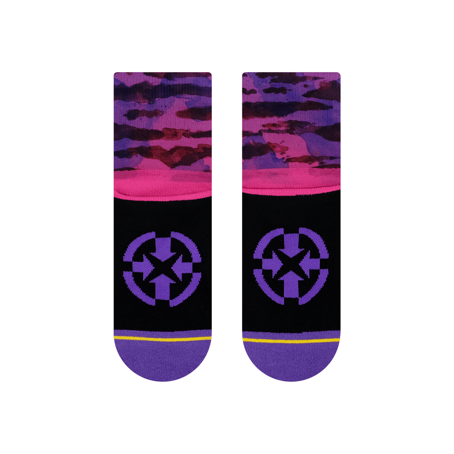 Purple Water Color Quarter Crew Sock
