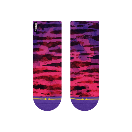 Purple Water Color Quarter Crew Sock