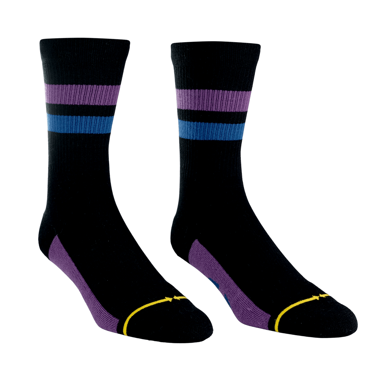 REPREVE® Subtle Grape Black Crew Socks