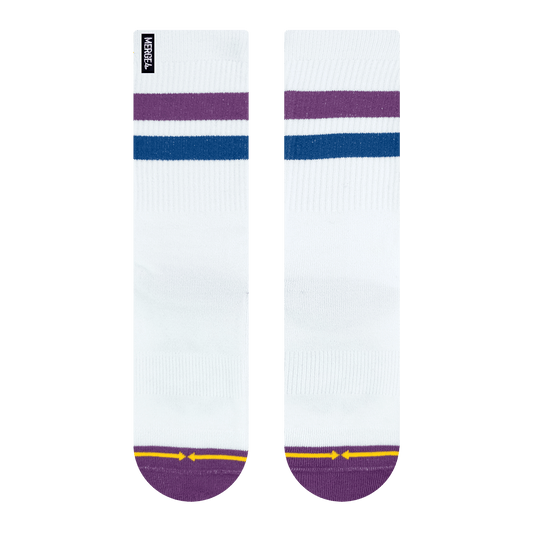 REPREVE® Subtle Grape White Crew Socks