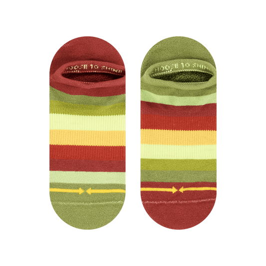 Sunflower Stripes Organic Cotton No Show Socks
