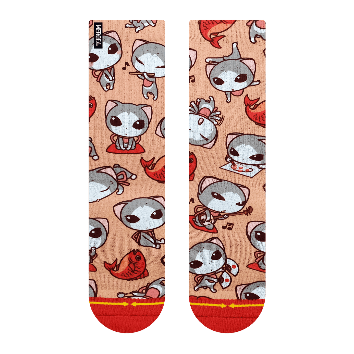 Cute Kitties MERGE4 Crew Socks With Art By Ryo Taniguchi