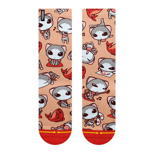 Cute Kitties MERGE4 Crew Socks With Art By Ryo Taniguchi