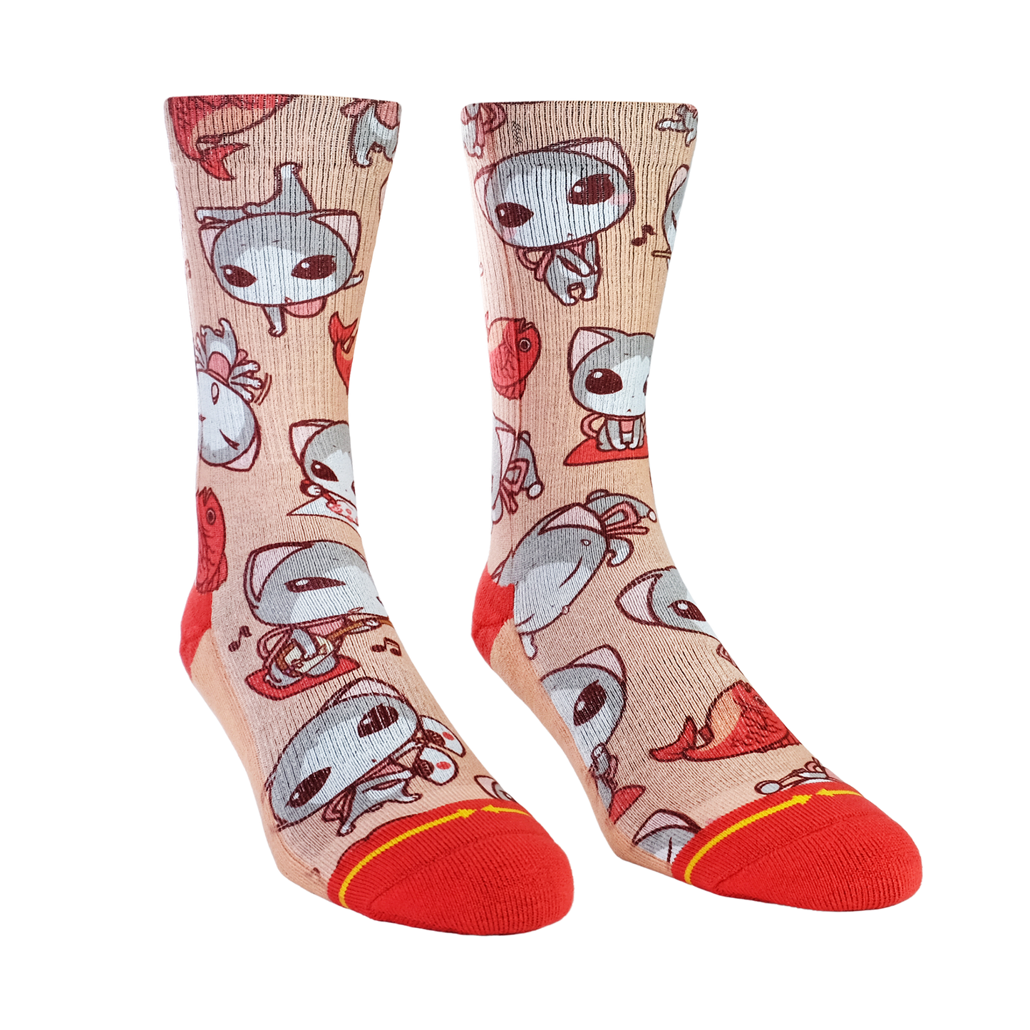 Cute Kitties MERGE4 Crew Socks With Art By Ryo Taniguchi