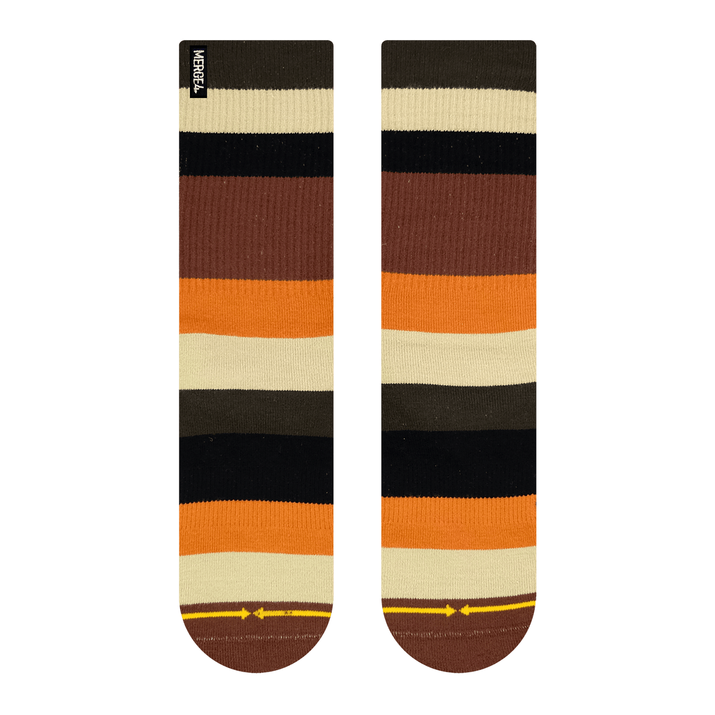 Spidey Brown Bamboo Stripes Crew Sock