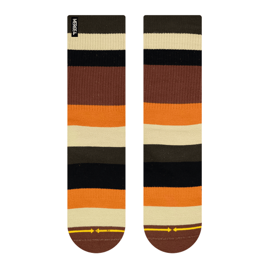 Spidey Brown Bamboo Stripes Crew Sock