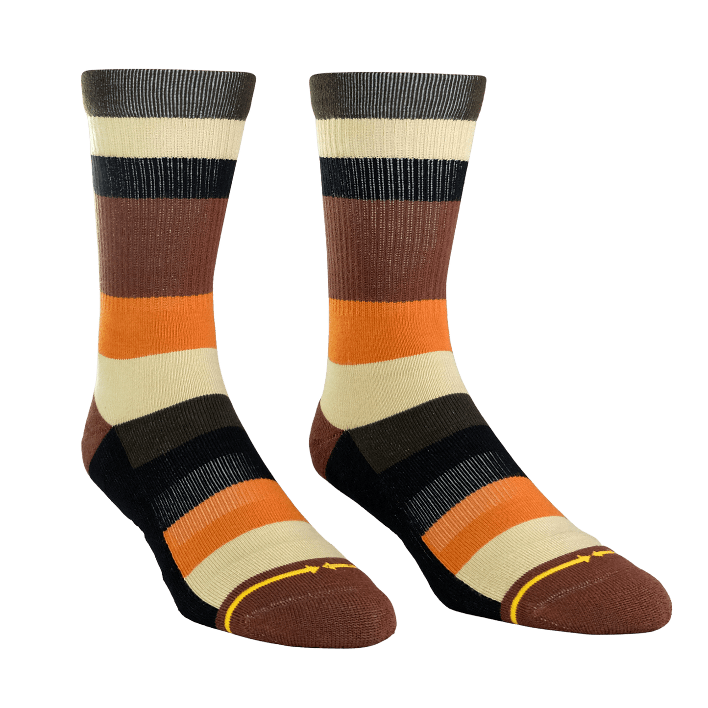 Spidey Brown Bamboo Stripes Crew Sock