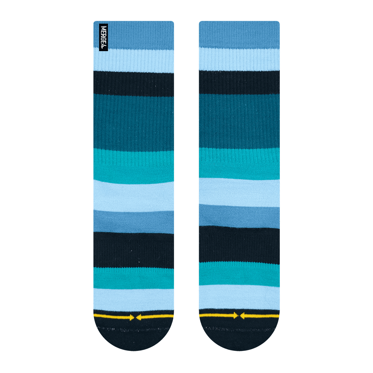 Ocean Bamboo Stripes Crew Sock With Art By Spidey De Montrond