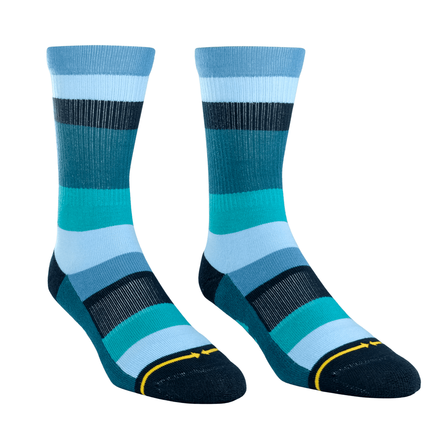 Ocean Bamboo Stripes Crew Sock With Art By Spidey De Montrond
