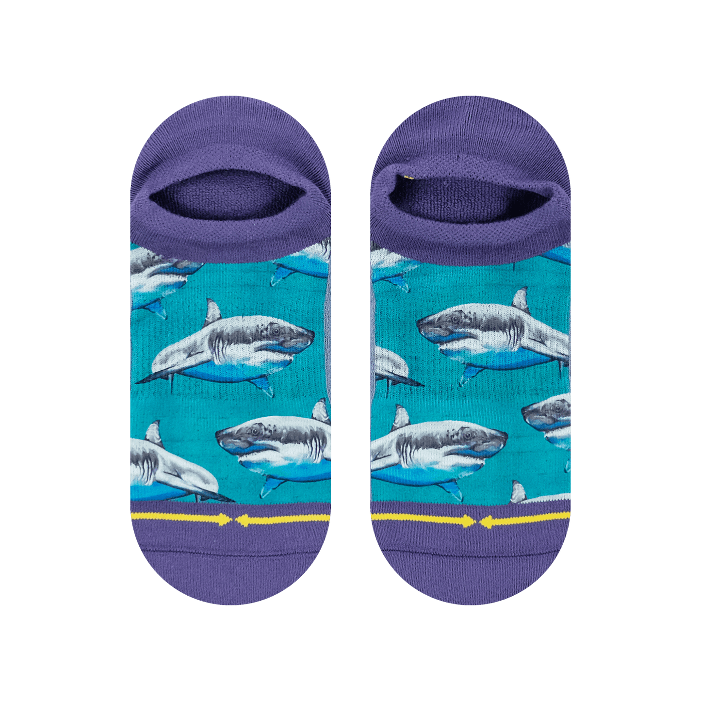 Great White Sharks No Show Socks With Art By Taylor Reinhold