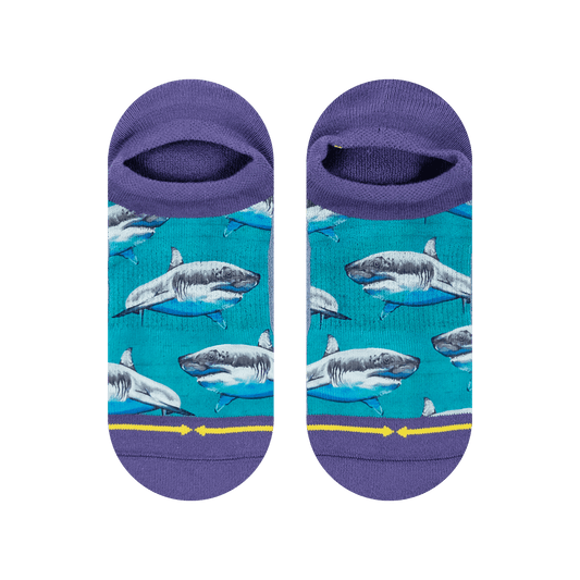 Great White Sharks No Show Socks With Art By Taylor Reinhold