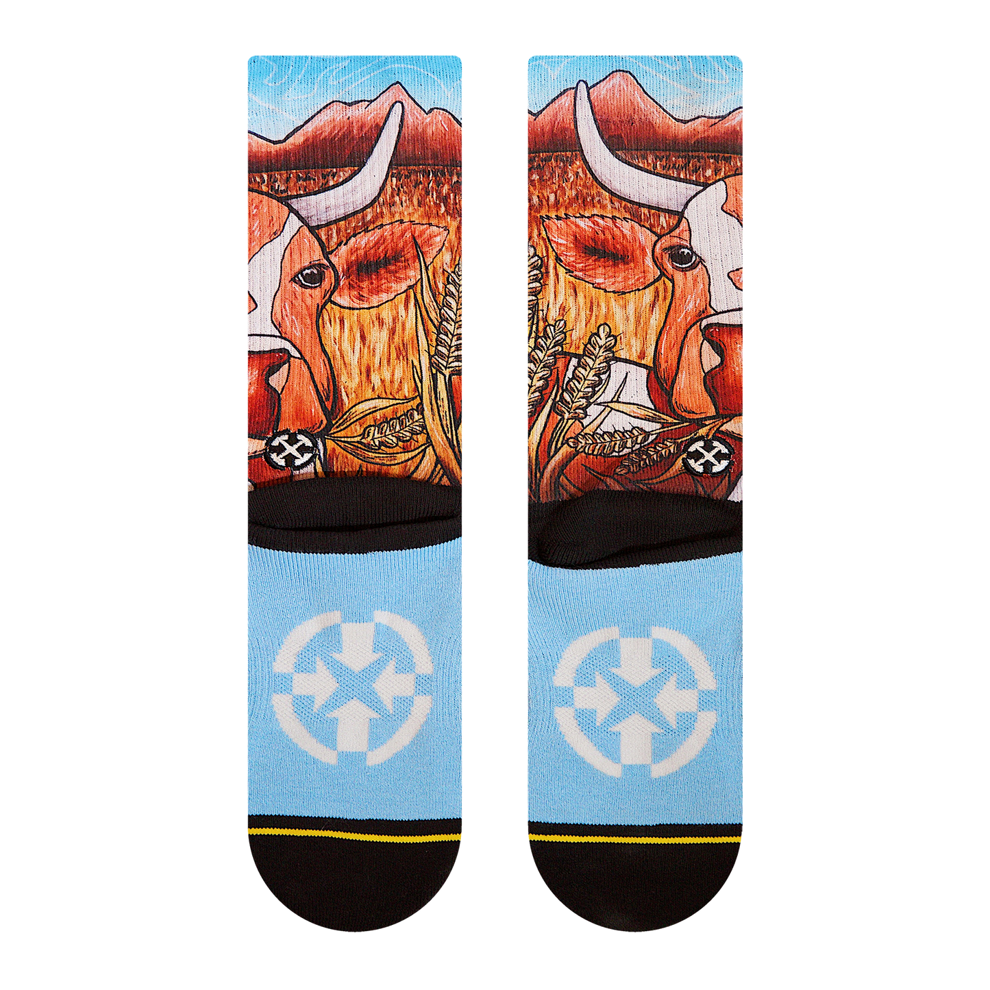 Bull Crew Socks with Art by Kaia Myall