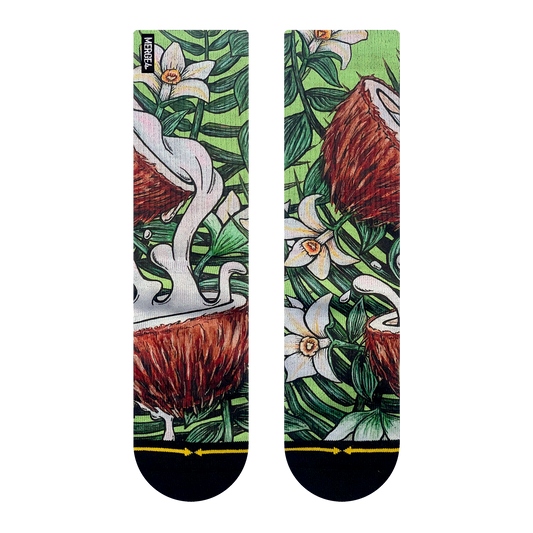 Coconut Crew Socks with Art by Kaia Myall