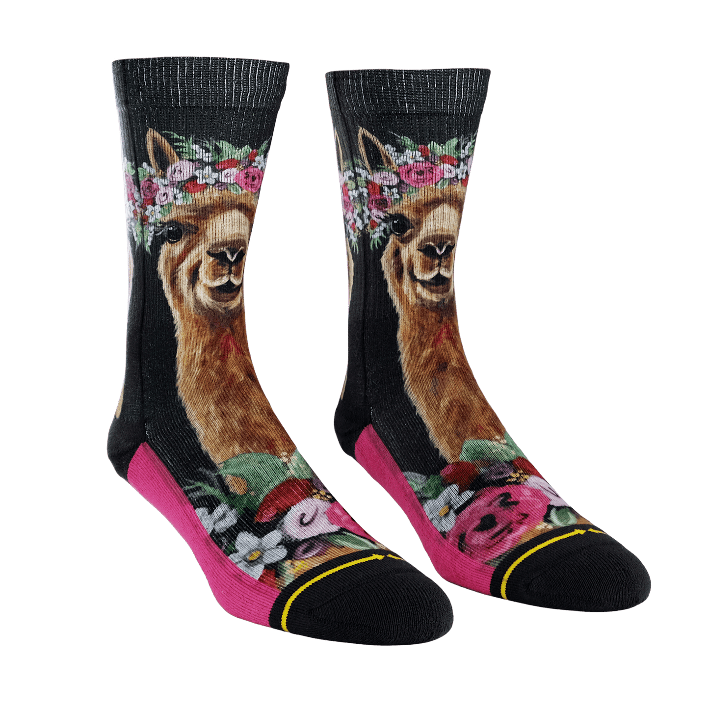 Alpaca Farm Animal Crew Socks With Art By Lee Keller