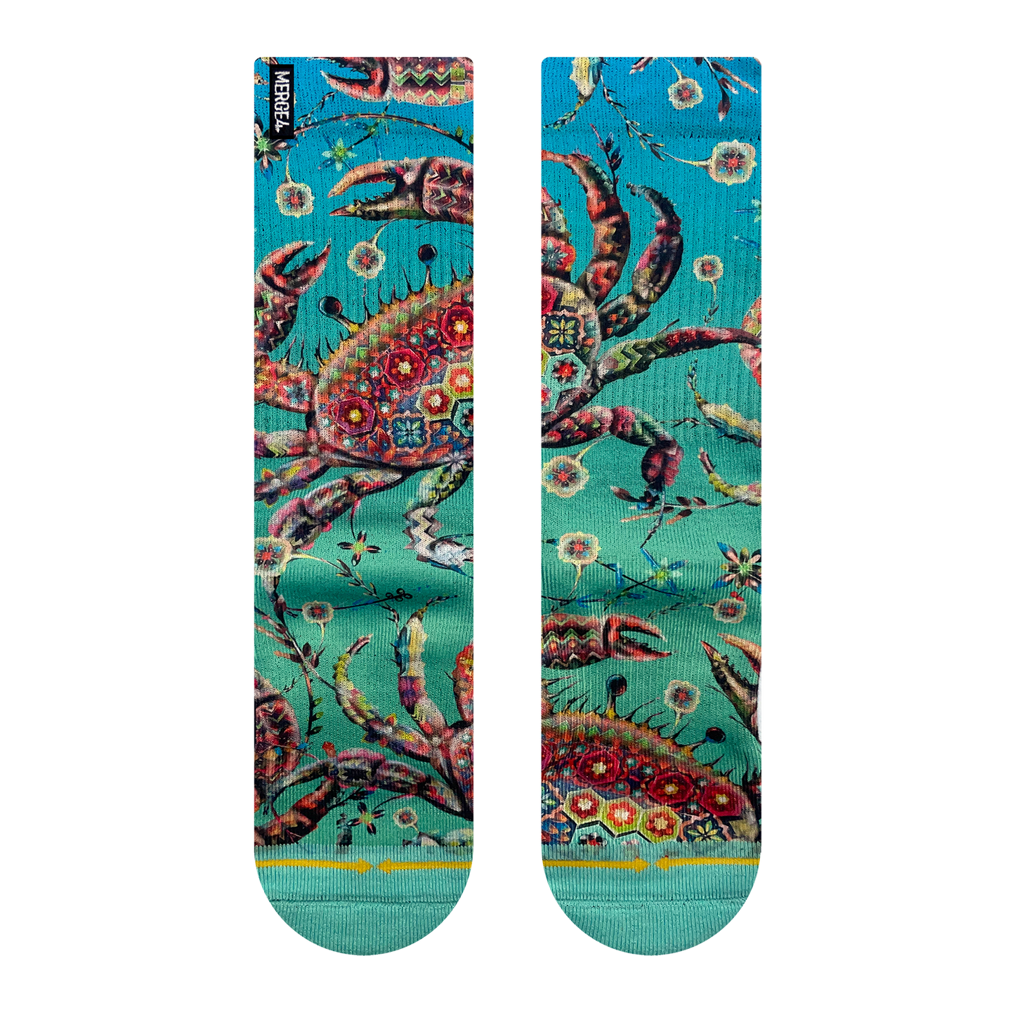 Barrio Crab Crew Socks with Art by Max Ehrman