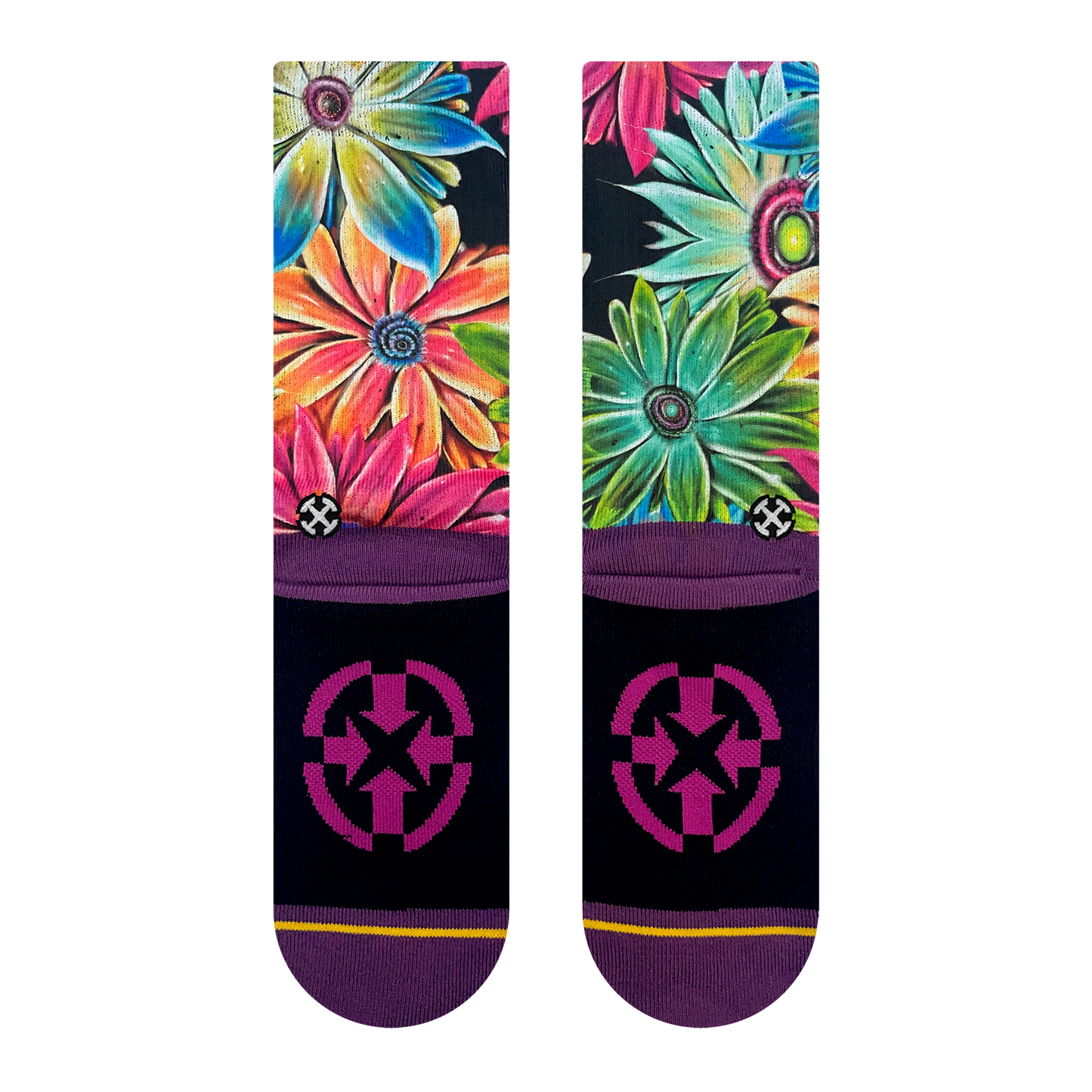 Flower Crew Socks with Art by Max Ehrman