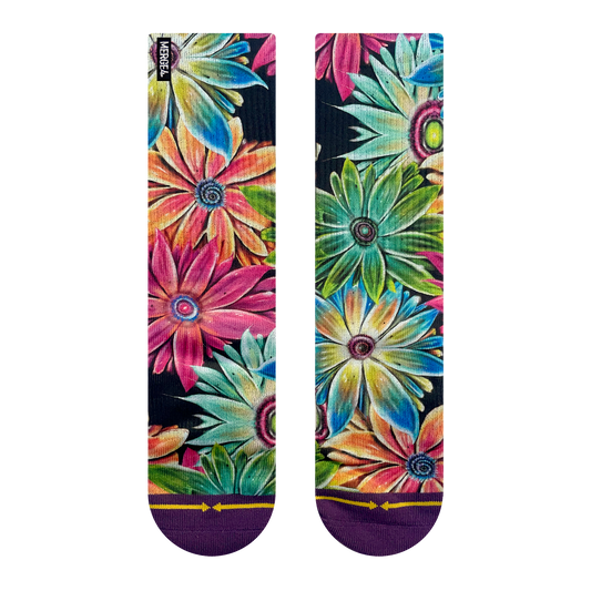 Flower Crew Socks with Art by Max Ehrman