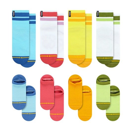 Organic Cotton Color Block Combo Socks 8-Pack