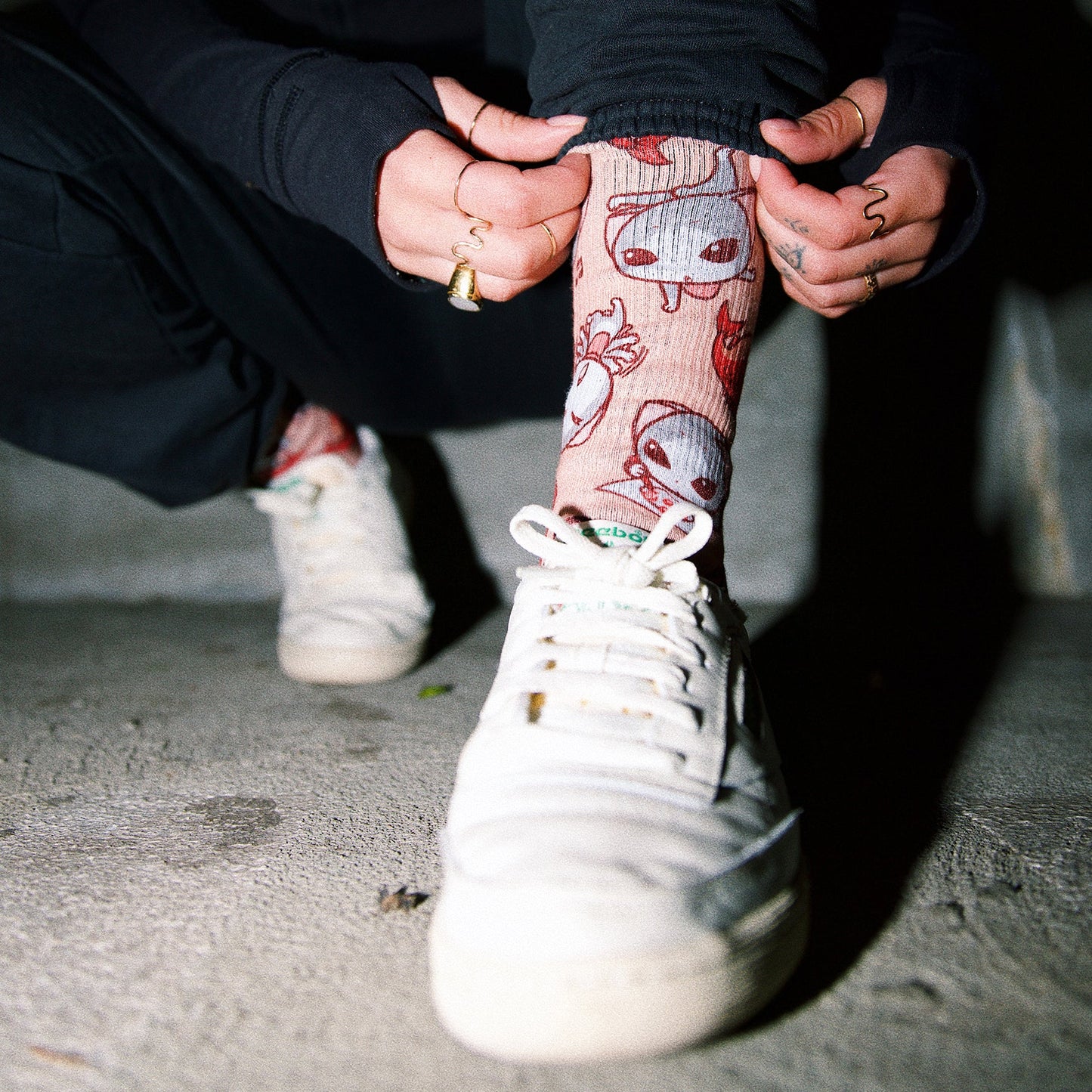Cute Kitties MERGE4 Crew Socks With Art By Ryo Taniguchi