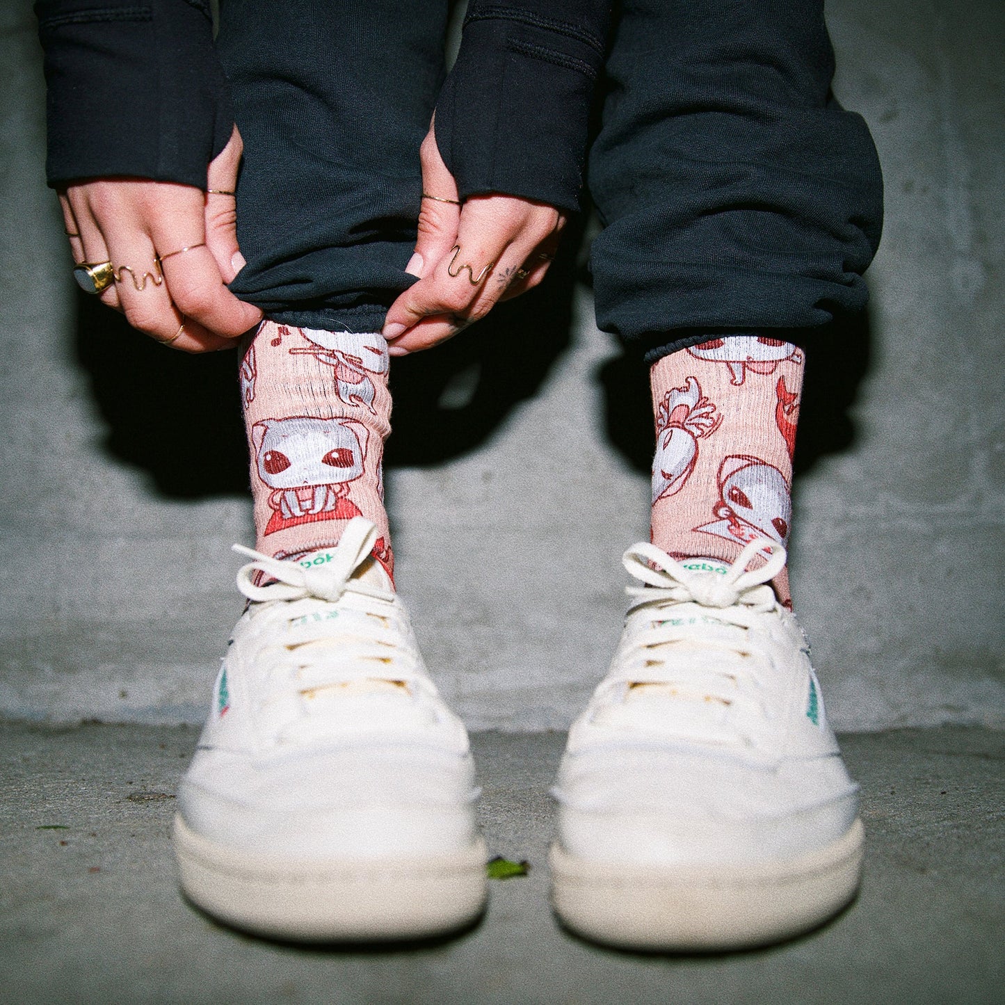 Cute Kitties MERGE4 Crew Socks With Art By Ryo Taniguchi