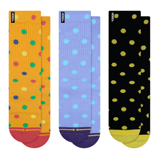 Bamboo Polka Dot Crew Socks 3 Pack -  by Spidey DeMontrond