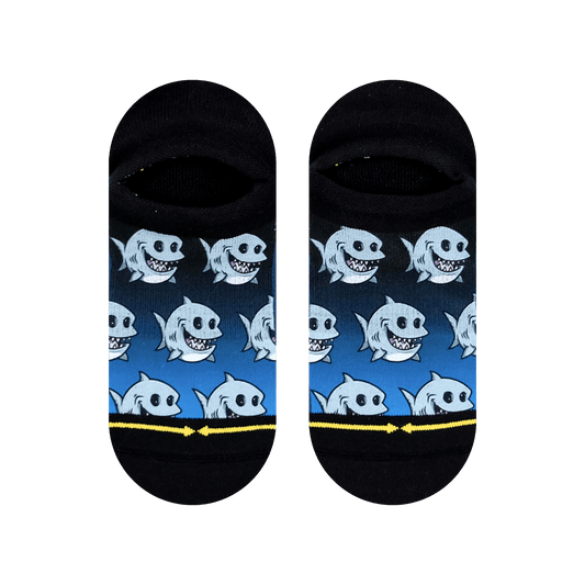 Fat Shark No Show Socks With Art By Chump Magic
