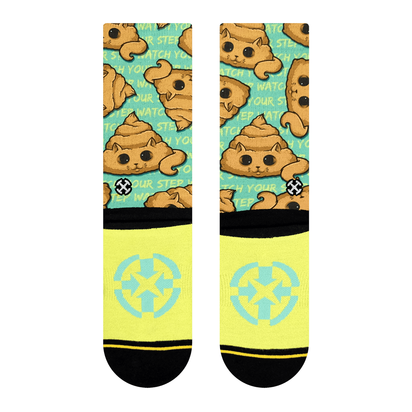 Poo Cat Crew Socks Art By Chump Magic