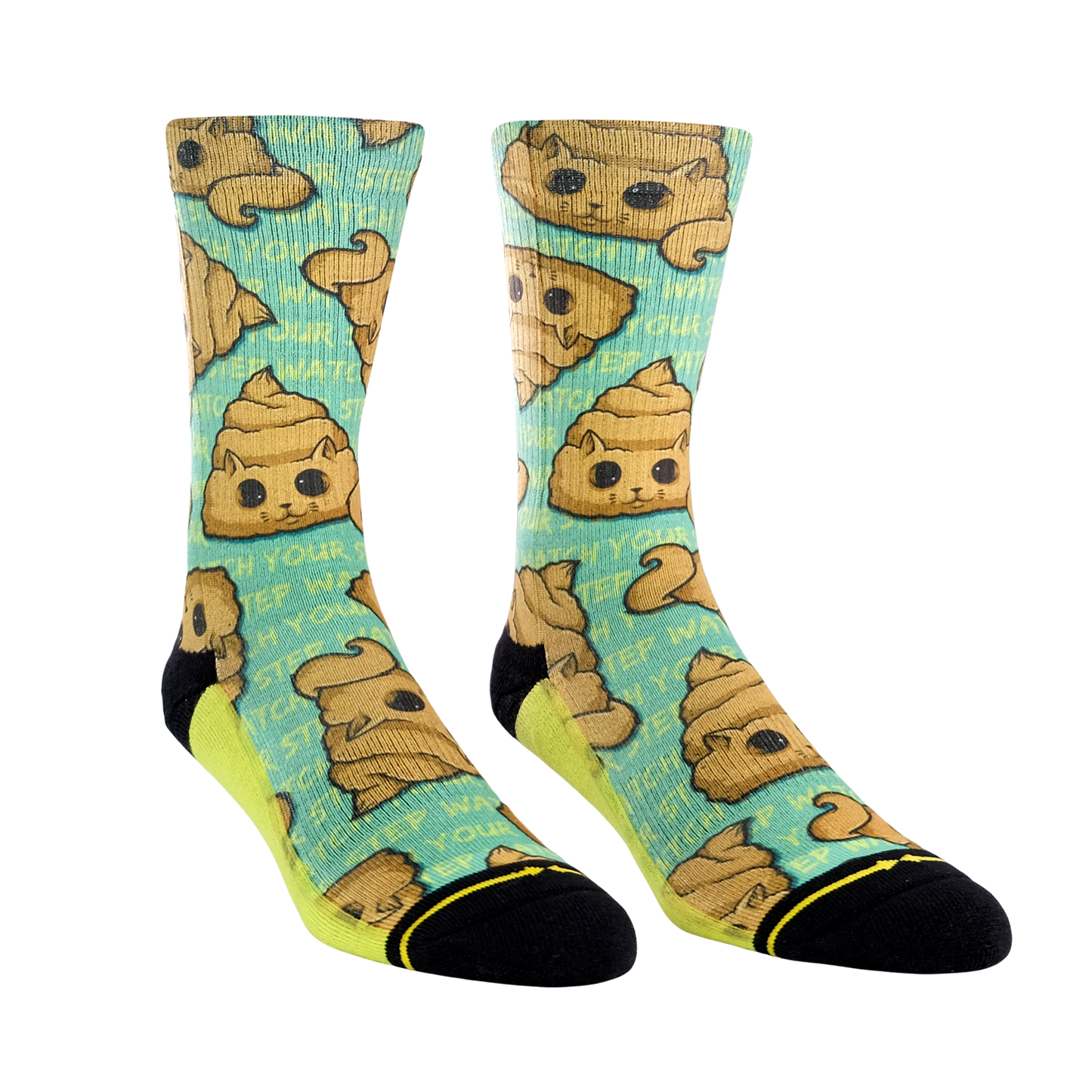 Poo Cat Crew Socks Art By Chump Magic
