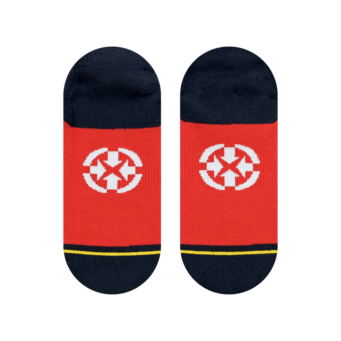 Red Water Color No Show Socks by Daniel Jean-Baptiste