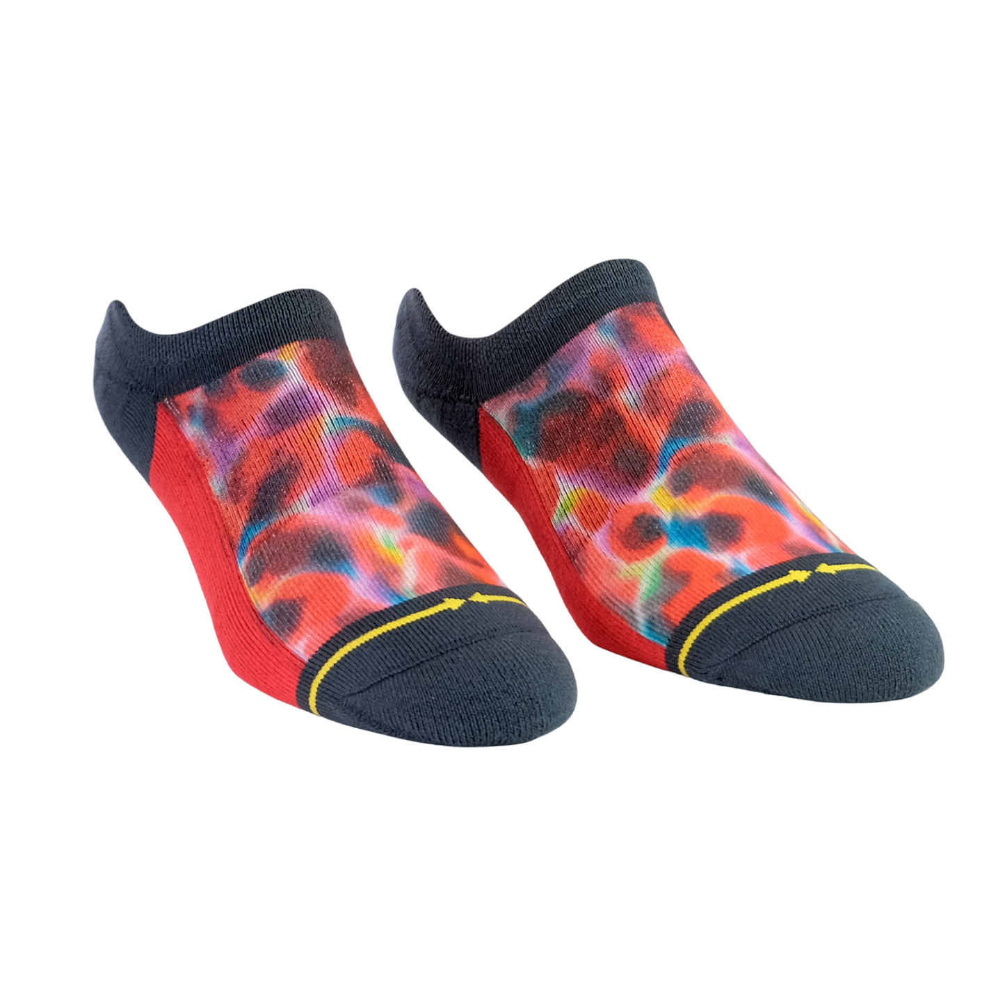 Red Water Color No Show Socks by Daniel Jean-Baptiste
