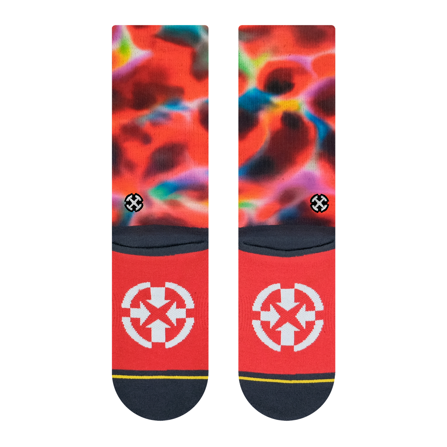 Red Water Color Crew Socks Art By Daniel Jean-Baptiste