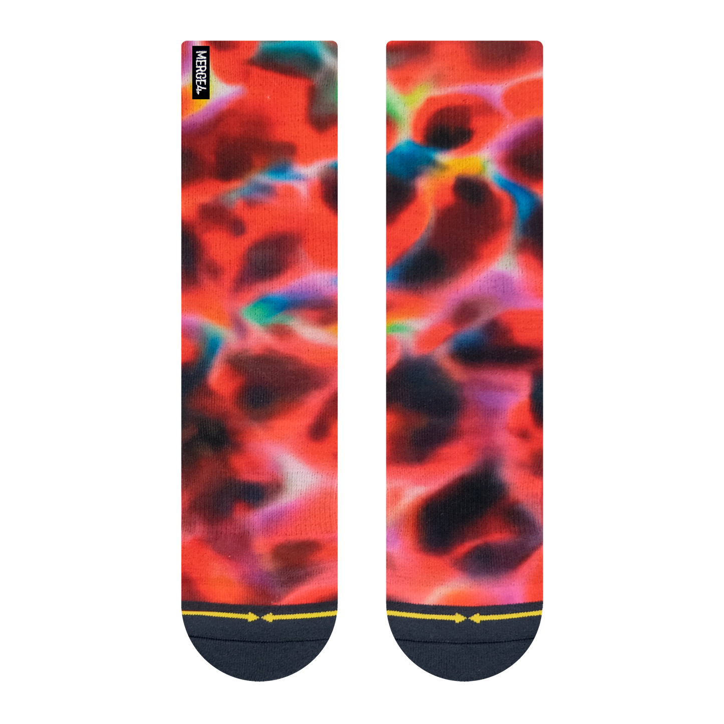 Red Water Color Crew Socks Art By Daniel Jean-Baptiste