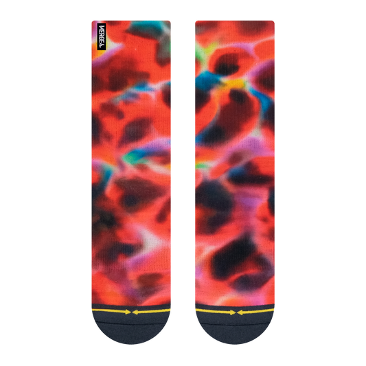Red Water Color Crew Socks Art By Daniel Jean-Baptiste