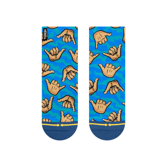 Shaka Quarter Crew Socks With Art By Jimbo Phillips