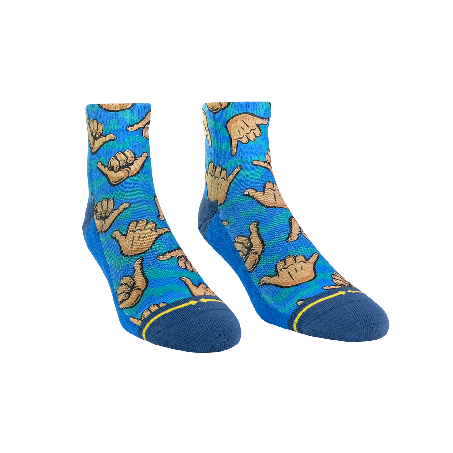 Shaka Quarter Crew Socks With Art By Jimbo Phillips