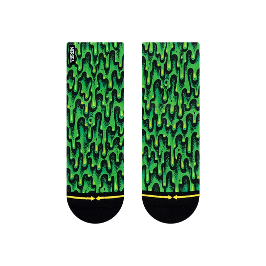 Slime Quarter Crew Socks With Art By Jimbo Phillips