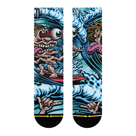 Surf Freak Crew Socks Art By Jimbo Phillips