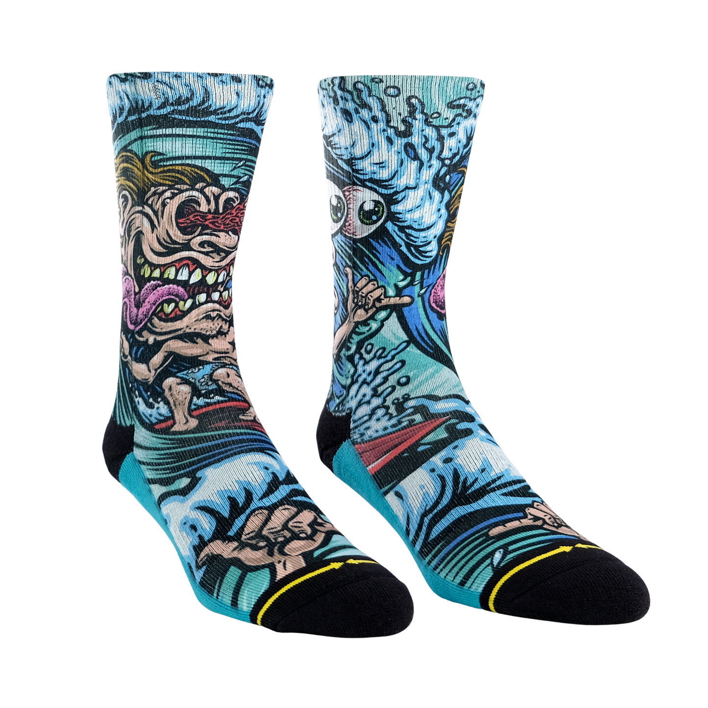Surf Freak Crew Socks Art By Jimbo Phillips
