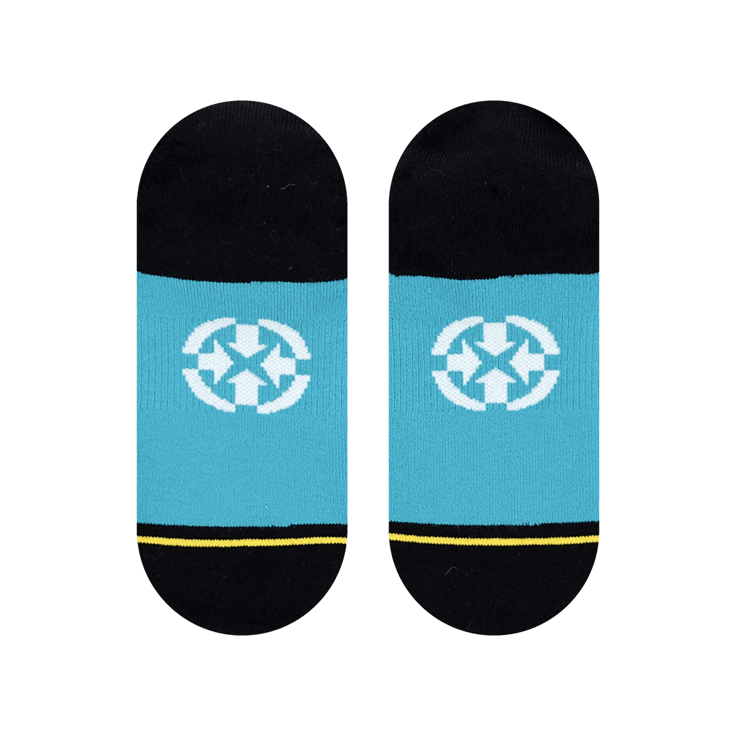 Turquoise Water Color No Show Sock With Art By Daniel Jean-Baptiste