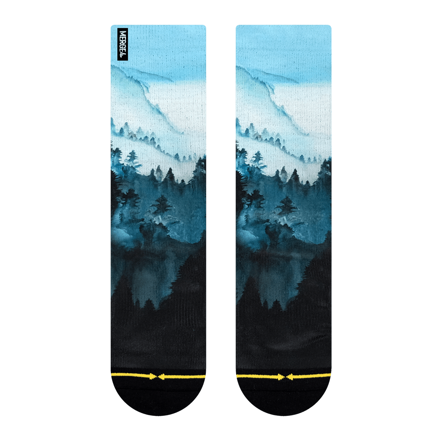 Big Sur Mist Crew Socks with Art by Maia Negre