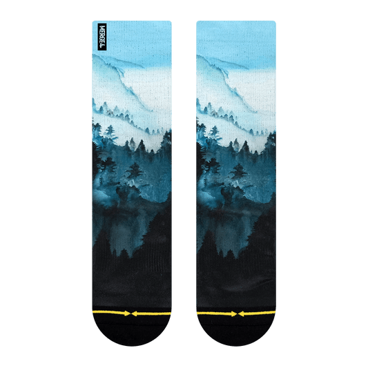 Big Sur Mist Crew Socks with Art by Maia Negre