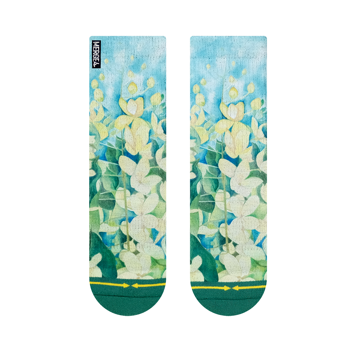 Maia Negre Cassia Flowers Youth Crew Socks