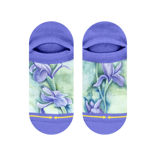 Irises Women's No Show Socks With Art By Maia Negre