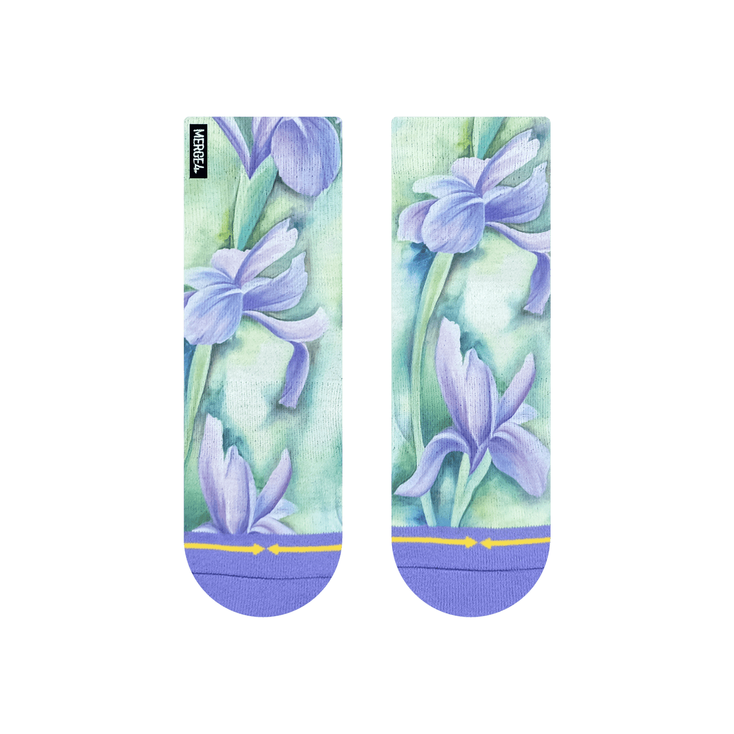 Irises Women's Quarter Crew Socks With Art By Maia Negre
