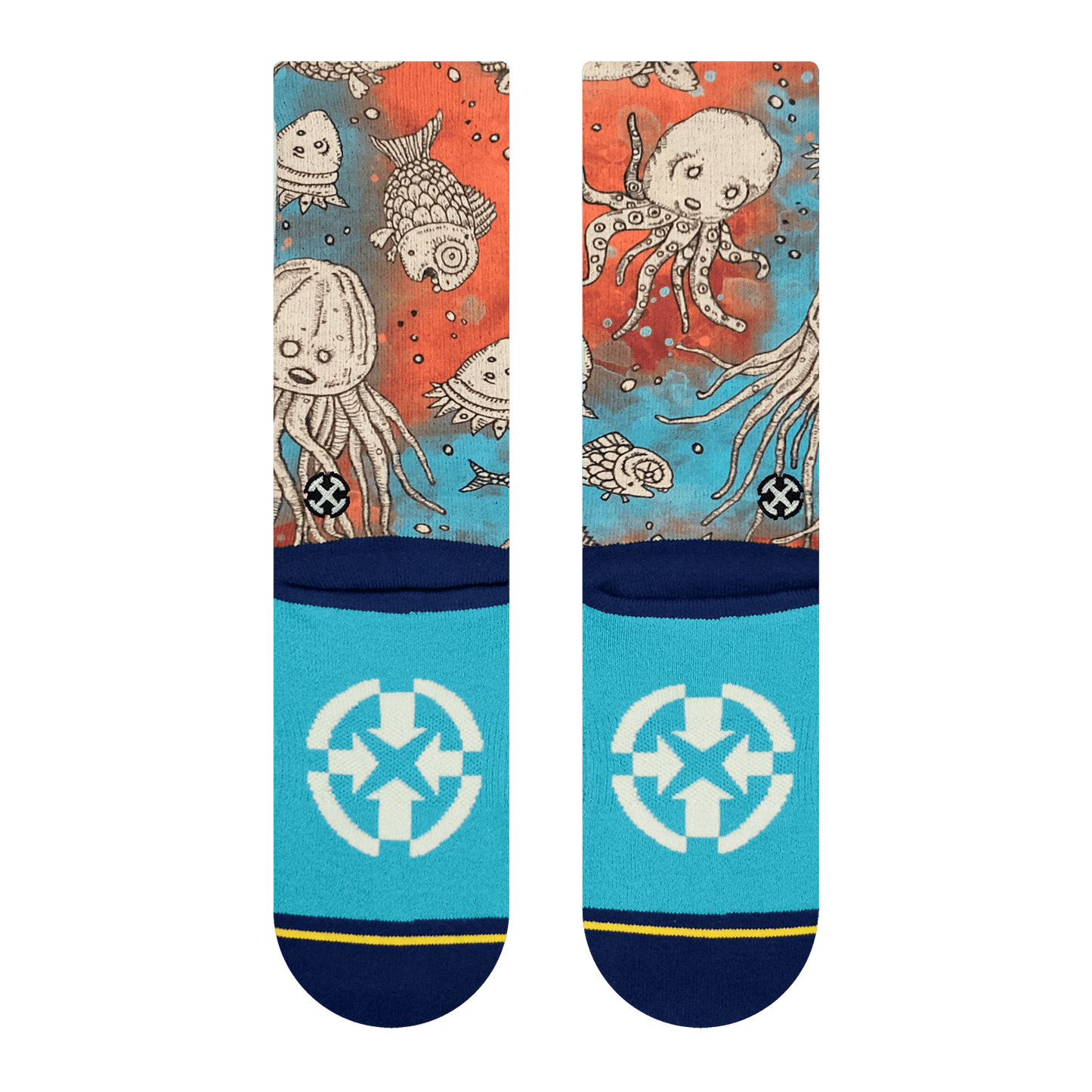Artful Oceans Creatures Crew Socks With Art By Bad Otis Link