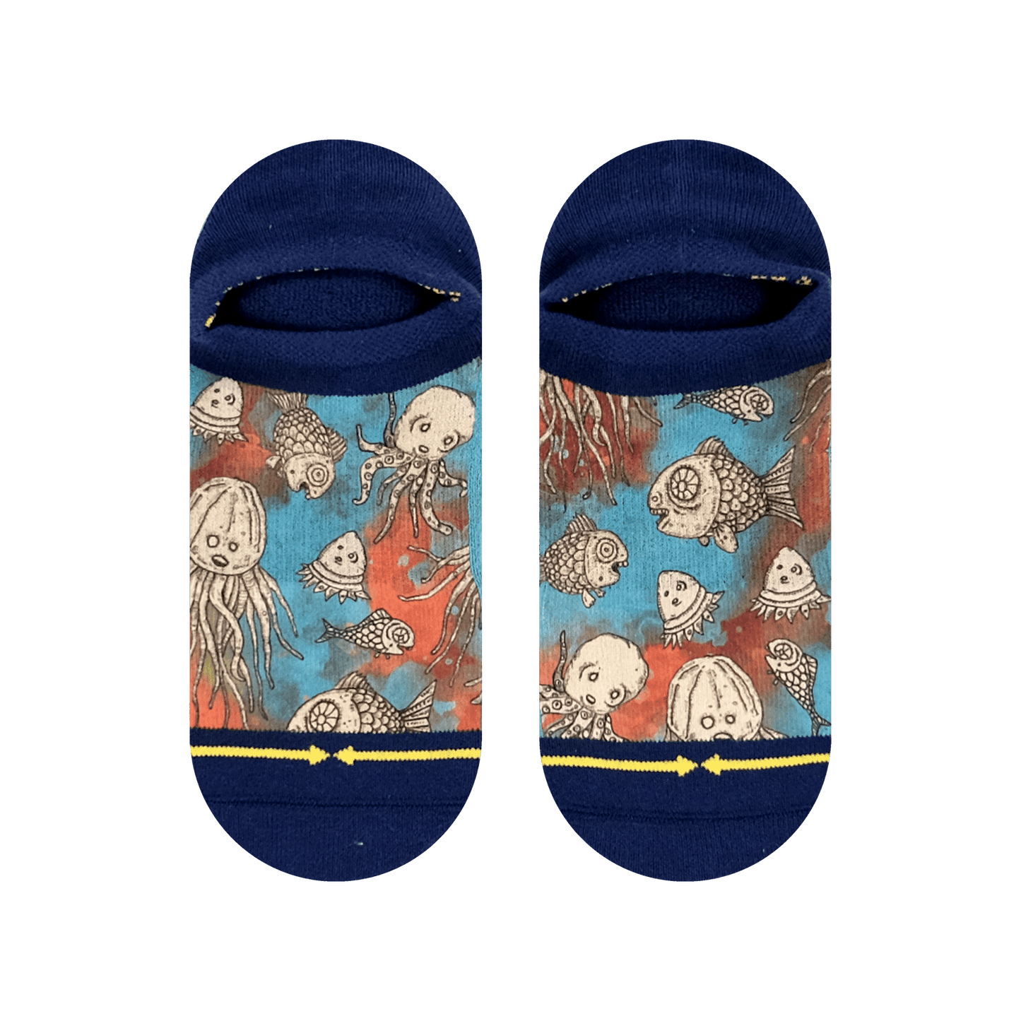 Oceans No Show Sock With Art By Bad Otis Link