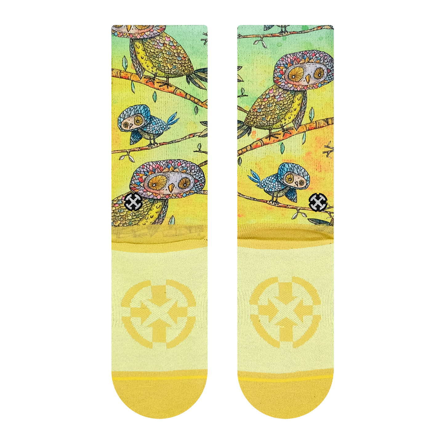 Owls Animal Crew Socks With Art By Bad Otis Link